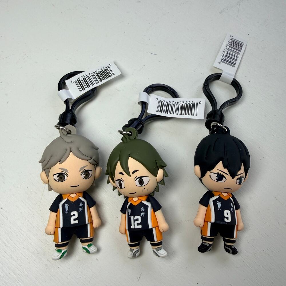 Haikyuu Anime Keychain Lot Sugawara Yamaguchi Kageyama Figural Bag Clips 3D